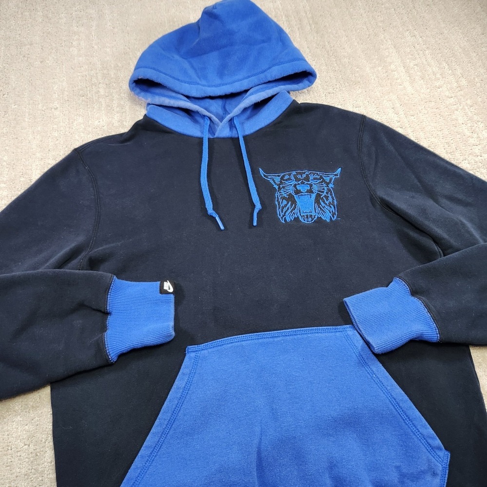 Vintage Kentucky Wildcats Hoodie Men Medium Nike Y2K Black Blue Fleece NCAA UK